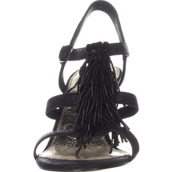 Womens Adrianna Papell Adair Fringe Gladiator Sandals, Black size 8 - Picture 3 of 8